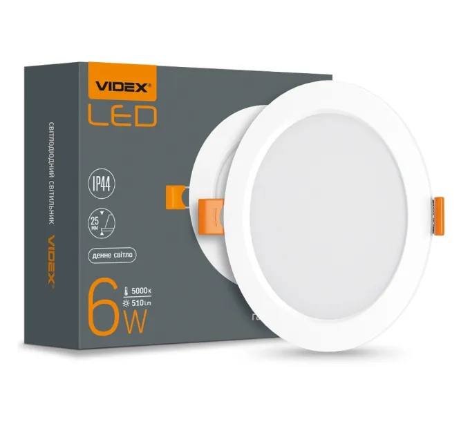 VIDEX 6W 5000K 220V LED светильник Back круглый