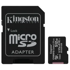 Kingston 512GB micSDXC Canvas Select Plus 100R A1 C10 Card + ADP Модуль флэш-памяти Kingston 512GB micSDXC Canvas Select Plus 100R A1 C10 Card + ADP Модуль флэш-памяти