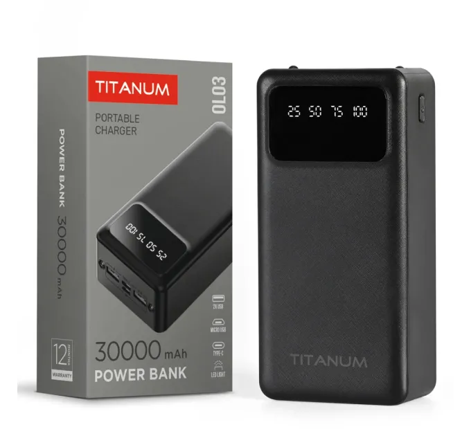 TITANUM OL03 Black 30000mAh Повербанк