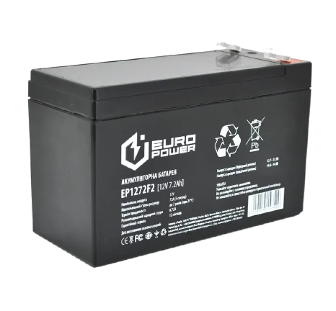 EUROPOWER EP12-7.2F2 12В 7 А•ч Аккумуляторная батарея EUROPOWER EP12-7.2F2 12В 7 А•ч Аккумуляторная батарея