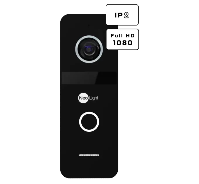 Neolight ALPHA Hybrid + SOLO IP Black з кутком, PoE адаптер для панелі виклику Комплект відеодомофону