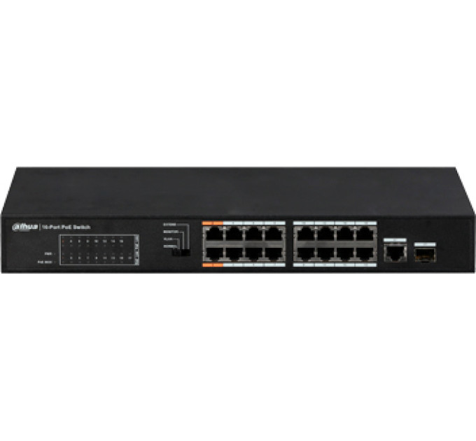 DH-PFS3117-16ET-135 16-портовый неуправляемый POE коммутатор