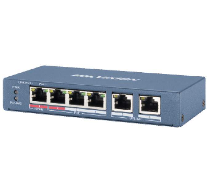 Hikvision DS-3E0106HP-E POE Коммутатор 4 порта неуправляемый