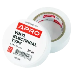 APRO 0.14х17 мм 20 м Iзоляцiйна стрiчка біла APRO 0.14х17 мм 20 м Iзоляцiйна стрiчка біла