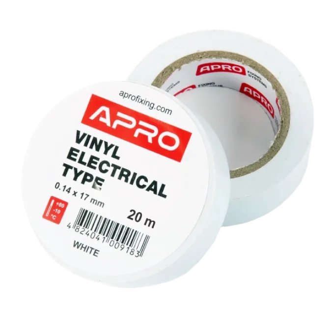 APRO 0.14х17 мм 20 м Iзоляцiйна стрiчка біла APRO 0.14х17 мм 20 м Iзоляцiйна стрiчка біла