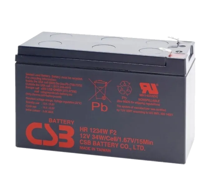 CSB HR1234WF2 12В 9А•г Акумуляторна батарея CSB HR1234WF2 12В 9А•г Акумуляторна батарея