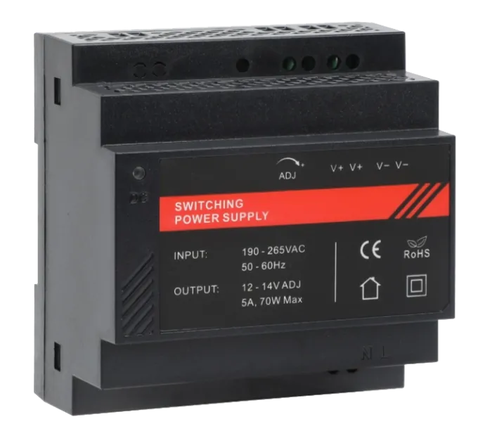 DR12060-02 12V/5A Блок живлення на DIN рейку DR12060-02 12V/5A Блок живлення на DIN рейку