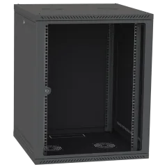IPCOM СН-18U 600х600 Шафа телекомунікаційна двері скло (чорна)