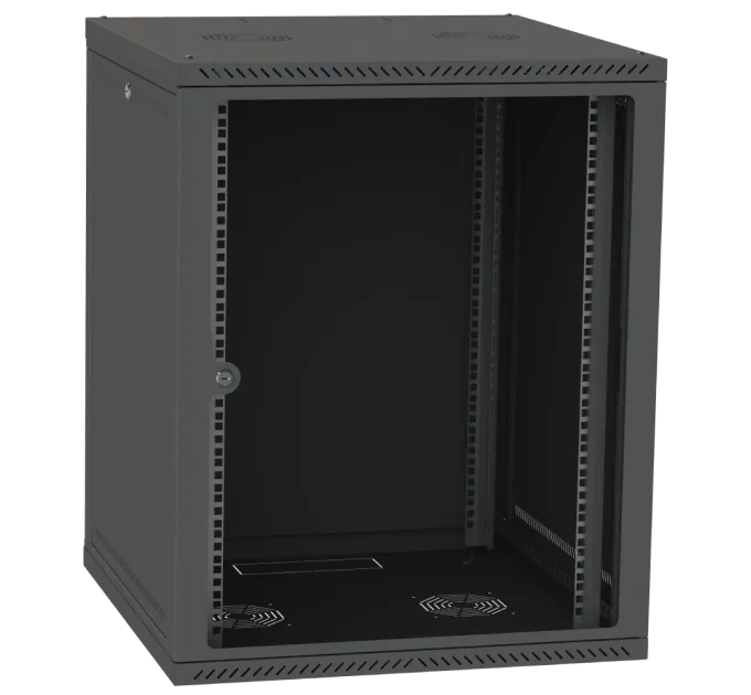 IPCOM СН-18U 600х600 Шкаф телекоммуникационный двери стекло (черный)