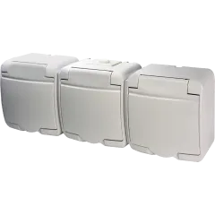 Hermetics ETI 4668023 Розетка 3-на с/к Schuko RHE-3s (белая/белая крышка, IP54) Hermetics ETI 4668023 Розетка 3-на с/к Schuko RHE-3s (белая/белая крышка, IP54)
