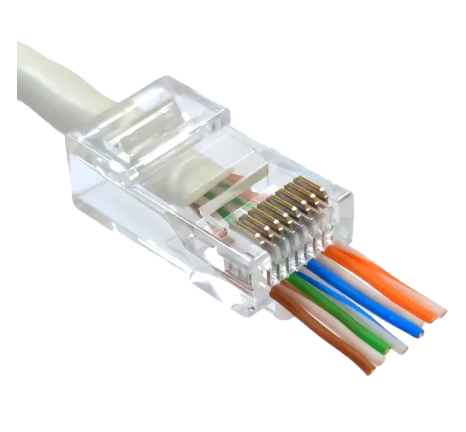 Kingda UTP RJ45 кат. 6 (100шт.) Коннектор со сквозными отверстиями