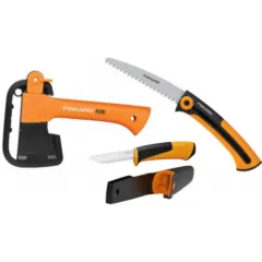 Fiskars XXS X5 1015617 1057912 Подарочный набор (топор + нож + пила)