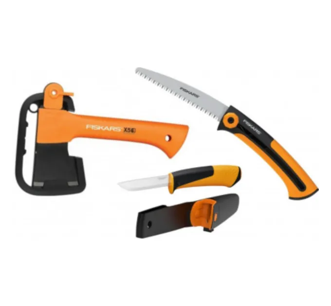 Fiskars XXS X5 1015617 1057912 Подарочный набор (топор + нож + пила)