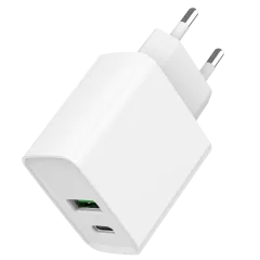 Gembird TA-UC-PDQC20-01-W 1 USB-A + 1 Type-C (PD20Вт + QC3.0 18Вт) Сетевое зарядное устройство