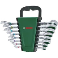 Bosch (1600A027PS) с трещоткой 8 шт Набор ключей комбинированных