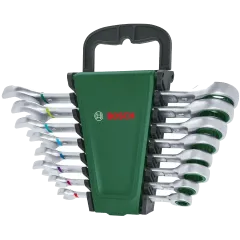 Bosch (1600A027PS) с трещоткой 8 шт Набор ключей комбинированных