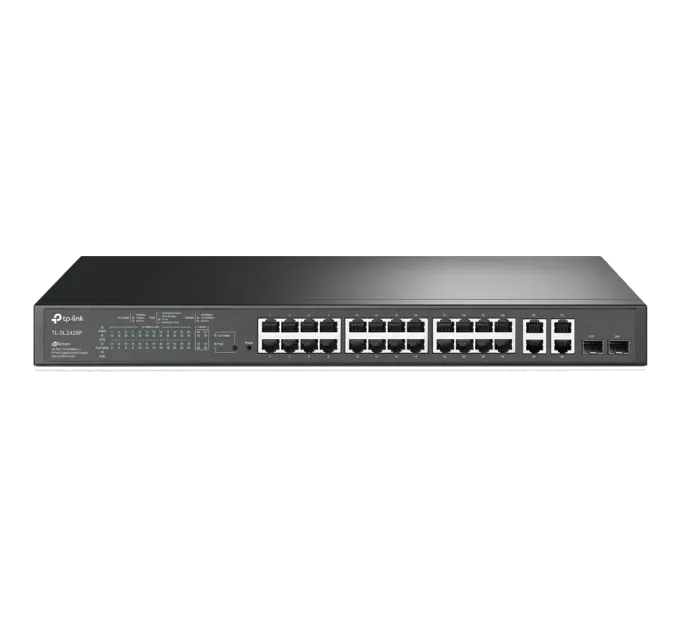 TP-Link TL-SL2428P PoE+ Коммутатор 24 порта управляемый TP-Link TL-SL2428P PoE+ Коммутатор 24 порта управляемый