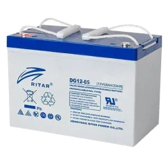 RITAR DG12-65 65A•год 12В гелева Свинцево-кислотна акумуляторна батарея