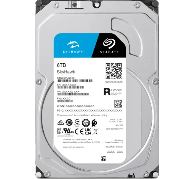 Seagate SkyHawk ST6000VX009 6Тб Жесткий диск внутренний Seagate SkyHawk ST6000VX009 6Тб Жесткий диск внутренний