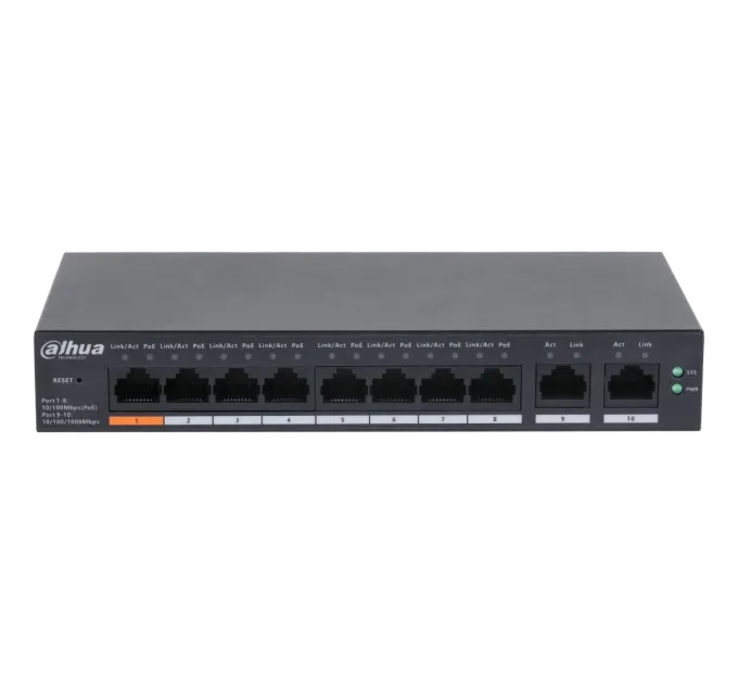 Dahua DH-CS4010-8ET-60 PoE Коммутатор 10 портов управляемый Dahua DH-CS4010-8ET-60 PoE Коммутатор 10 портов управляемый