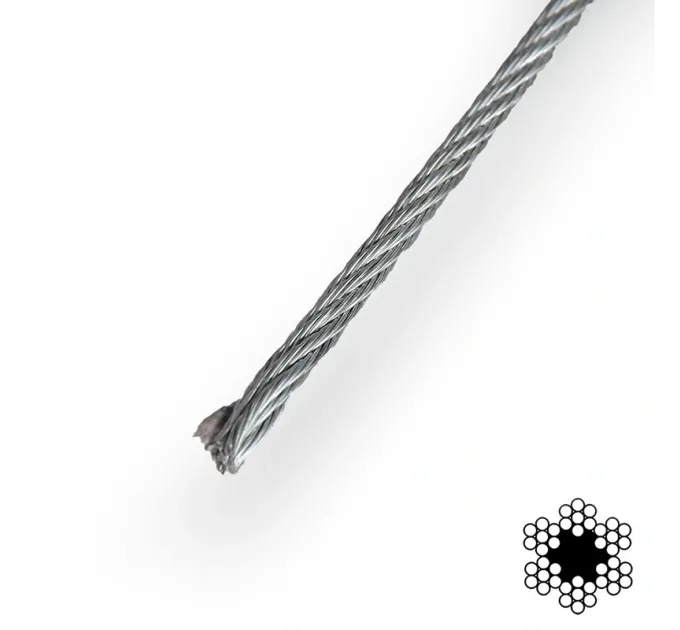 APRO 6 мм DIN 3060 (6х19+FC) 100м Трос оцинкованный