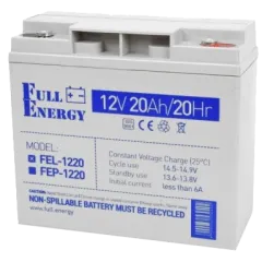 Full Energy FEL-1220 20А•ч 12В гелевая Свинцово-кислотная аккумуляторная батарея Full Energy FEL-1220 20А•ч 12В гелевая Свинцово-кислотная аккумуляторная батарея