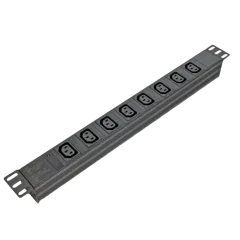 Kingda KD-IEC1008WKPB19A-C14 Блок 19" на 8 роз. С13, 10А, з індикат., без шнура, чорний, 1U, Kingda