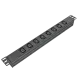 Kingda KD-IEC1008WKPB19A-C14 Блок 19" на 8 роз. С13, 10А, з індикат., без шнура, чорний, 1U, Kingda