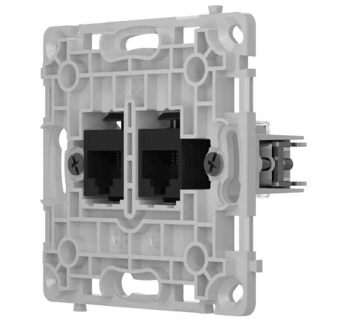 Ajax OutletCore (LAN) vertical black Механизм интернет розетки