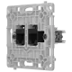 Ajax OutletCore (LAN) vertical black Механизм интернет розетки
