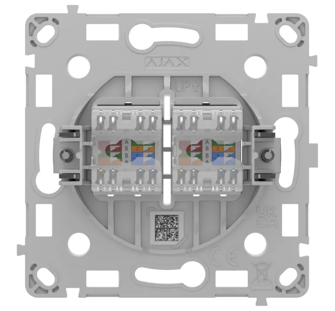 Ajax OutletCore (LAN) vertical black Механизм интернет розетки