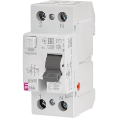 ЭТИ 2р EFI6-P2 16/0,03 тип AC (6kA) Реле дифференциальное (УЗО) ЭТИ 2р EFI6-P2 16/0,03 тип AC (6kA) Реле дифференциальное (УЗО)