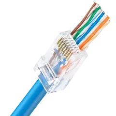 со сквозными отверстиями 100 шт Коннектор UTP RJ45 кат. 5e со сквозными отверстиями 100 шт Коннектор UTP RJ45 кат. 5e