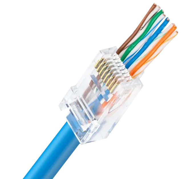 со сквозными отверстиями 100 шт Коннектор UTP RJ45 кат. 5e со сквозными отверстиями 100 шт Коннектор UTP RJ45 кат. 5e