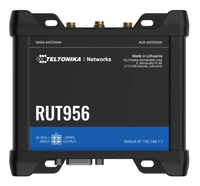 Teltonika RUT956 з 4G LTE, Wi-Fi, RS-232, RS-485 Промисловий стільниковий маршрутизатор