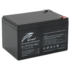 Ritar LiFePO4 12.8В 18А•ч Литиевая аккумуляторная батарея Ritar LiFePO4 12.8В 18А•ч Литиевая аккумуляторная батарея