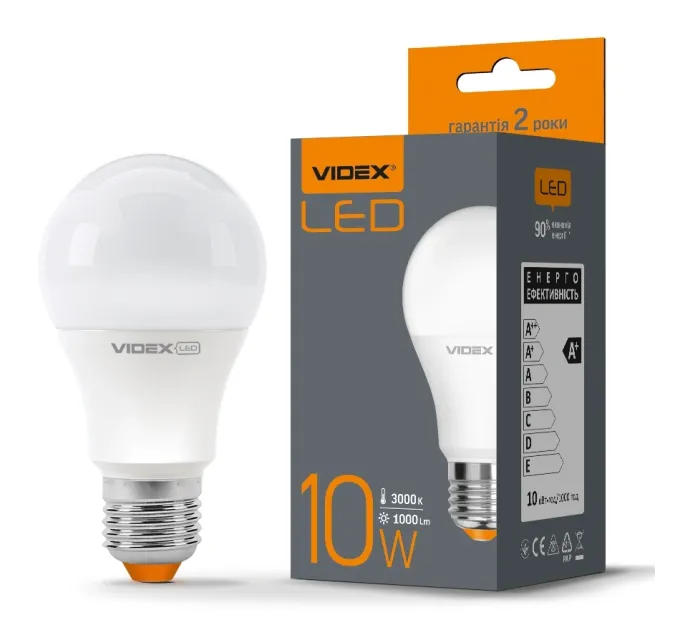 VIDEX A60е 10W E27 3000K 220V LED лампа