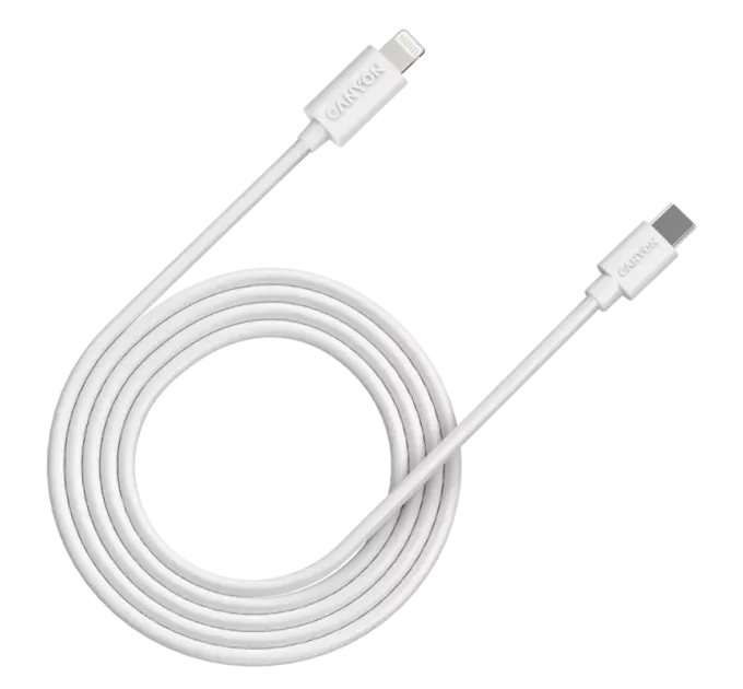 Canyon CFI12B white (Lightning - USB-C ) 2м 20Вт Кабель Canyon CFI12B white (Lightning - USB-C ) 2м 20Вт Кабель