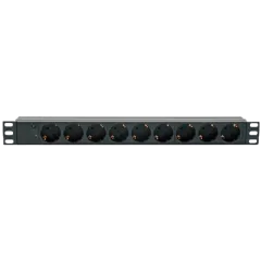 Kingda блок 19" на 9 роз. нем. станд., 10А, с индикат., без шнура, черный, 1U Kingda блок 19" на 9 роз. нем. станд., 10А, с индикат., без шнура, черный, 1U
