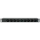 Kingda блок 19" на 9 роз. нім. станд., 10А, з індикат., без шнура, чорний, 1U