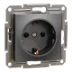 Schneider Electric EPH2900171 Asfora Розетка 220В антрацит, пластик, із заземленням, Schuko, без захисної кришки, без шторок, для врізного монтажу