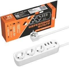 PREMIUM LP-X3-USB-2 Подовжувач мережевий (фільтр)