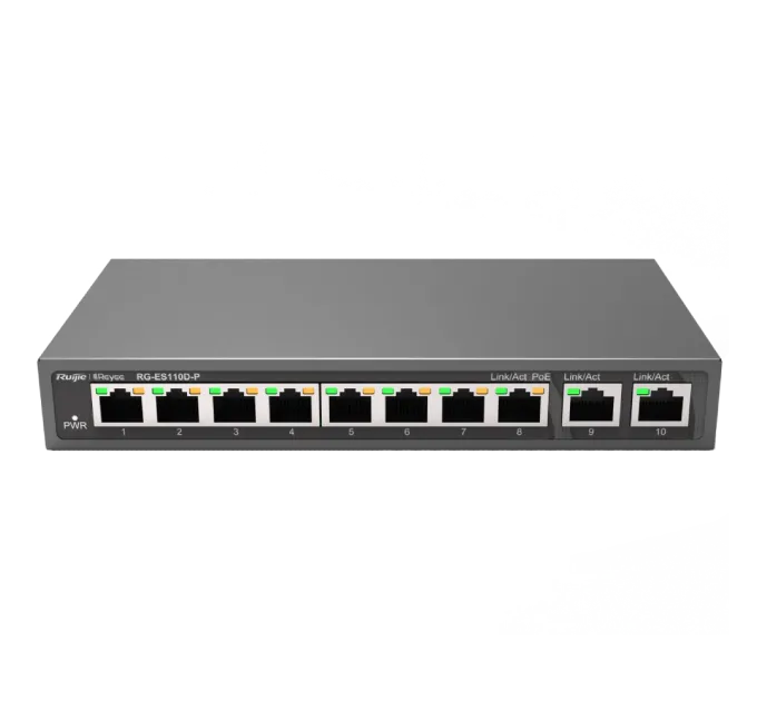 Ruijie Reyee RG-ES110D-P PoE Коммутатор 8 портов неуправляемый