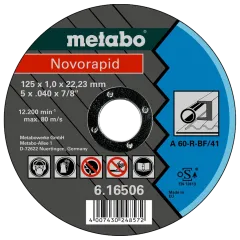 Metabo Novorapid (616506000) Відрізний круг по металу 125 x 1,0 x 22,23 мм, сталь, TF 41