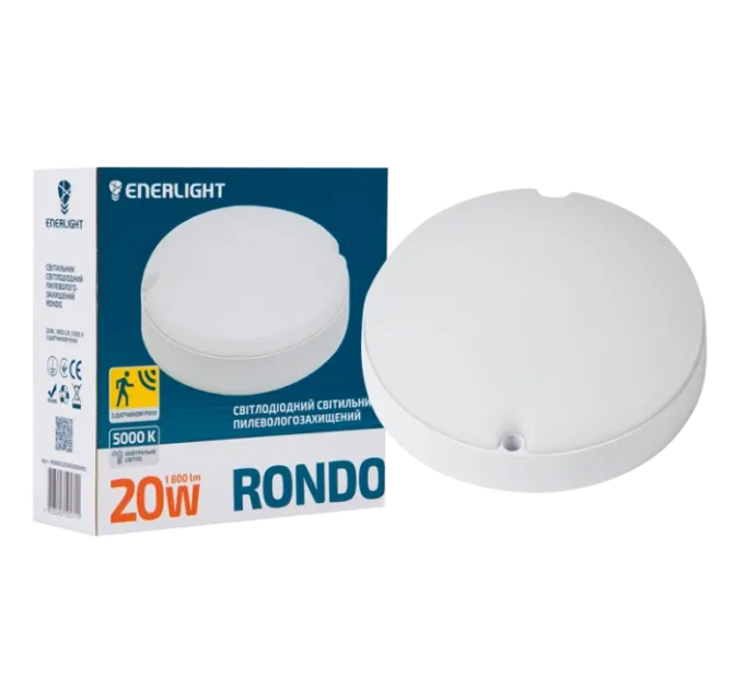 ENERLIGHT RONDO Світильник світлодіодний 20Вт 5000К IP65 з датчиком руху ENERLIGHT RONDO Світильник світлодіодний 20Вт 5000К IP65 з датчиком руху