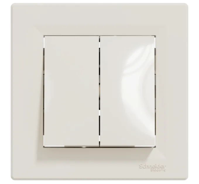 Schneider Electric Asfora EPH0300123 Выключатель двухклавишный самозажимной Schneider Electric Asfora EPH0300123 Выключатель двухклавишный самозажимной