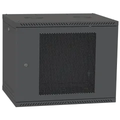 IPCOM 9U 600x600 Шафа телекомунікаційна двері перф (чорна)