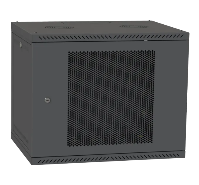 IPCOM 9U 600x600 Шкаф телекоммуникационный двери перф (черный)