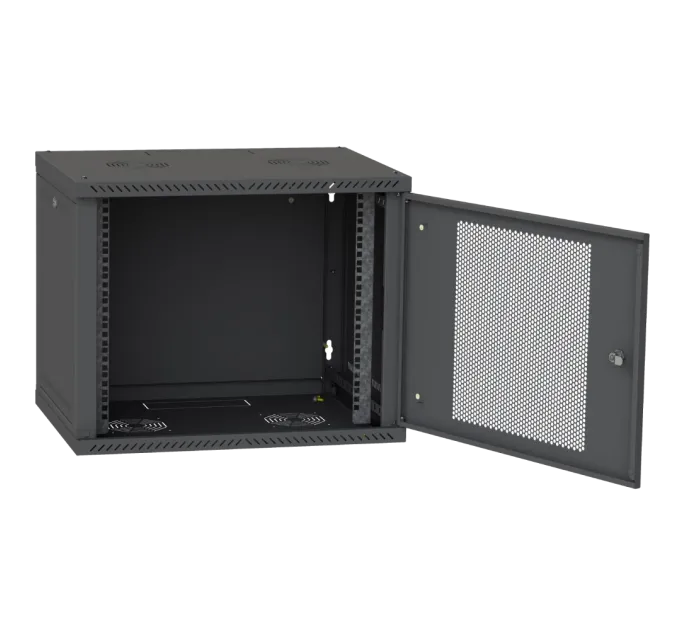 IPCOM 9U 600x600 Шкаф телекоммуникационный двери перф (черный)