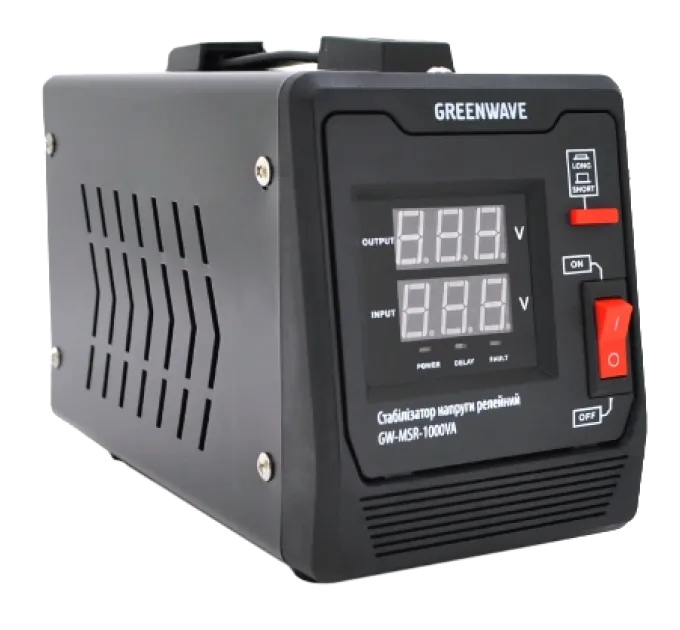 Green Wave Mauser 1000VA (700Вт) Стабілізатор напруги релейний 1xShuko, DC140-260V, AC220±8%, BOX